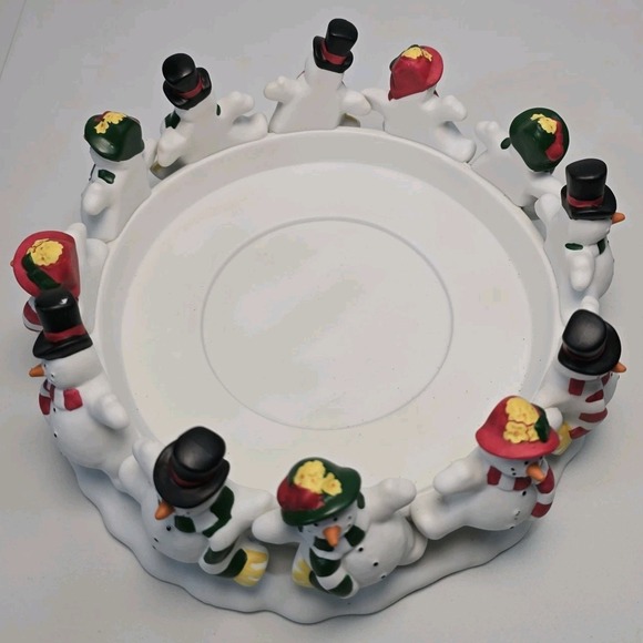 Partylite Frolicking Frostys Ring Of 12 Snowmen Candle Holder Christmas - Picture 2 of 6